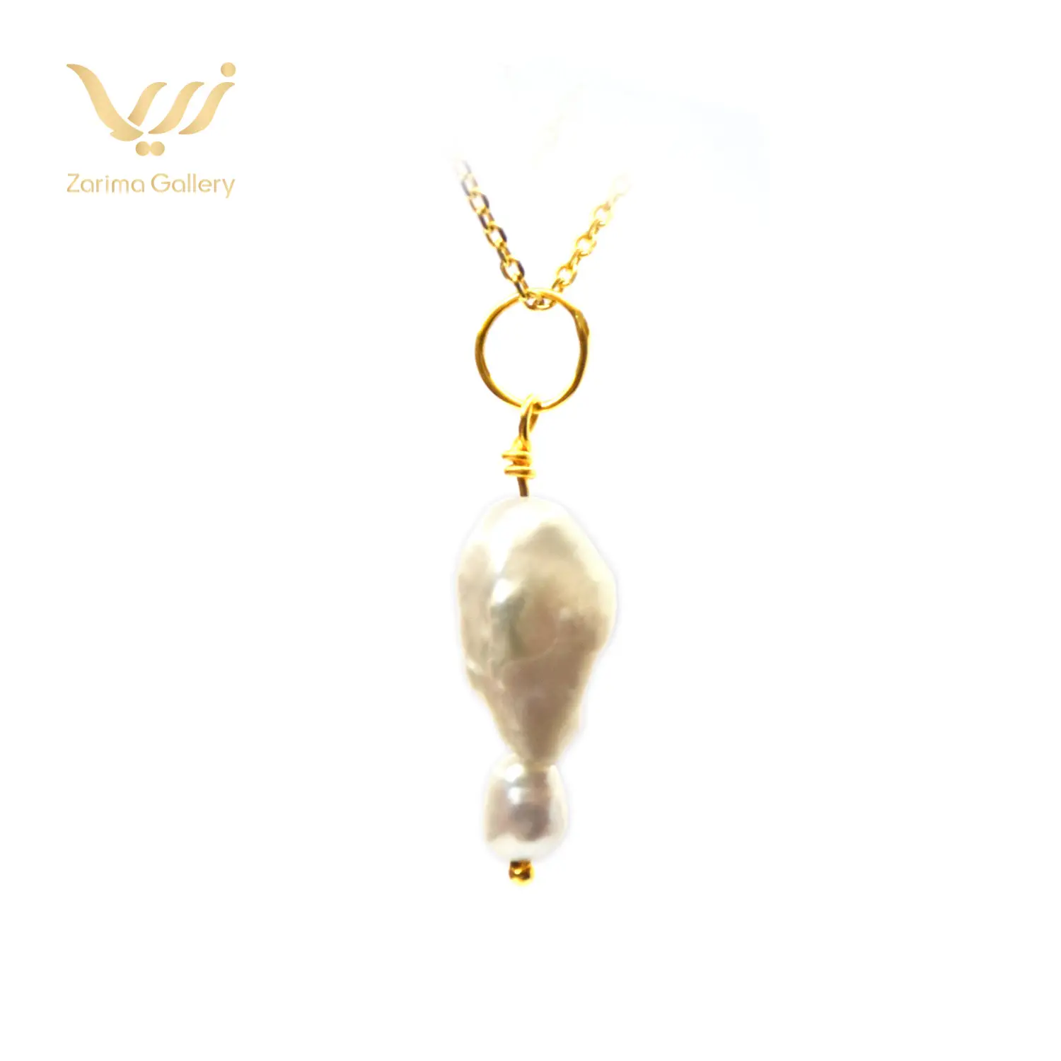 پلاک طلا دو مروارید