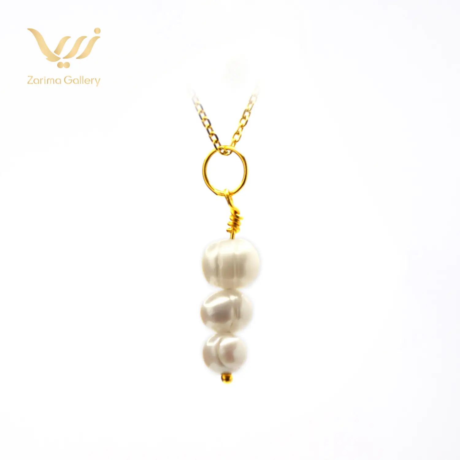 پلاک طلا سه مروارید