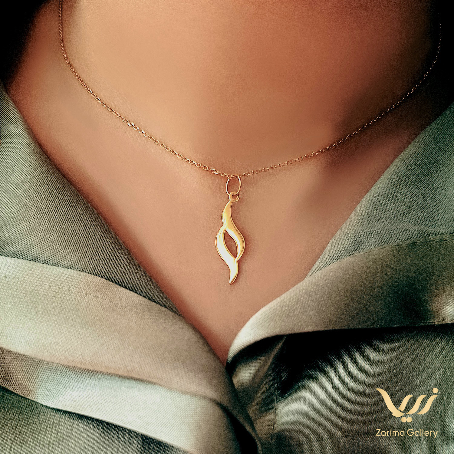 پلاک طلا طرح موج