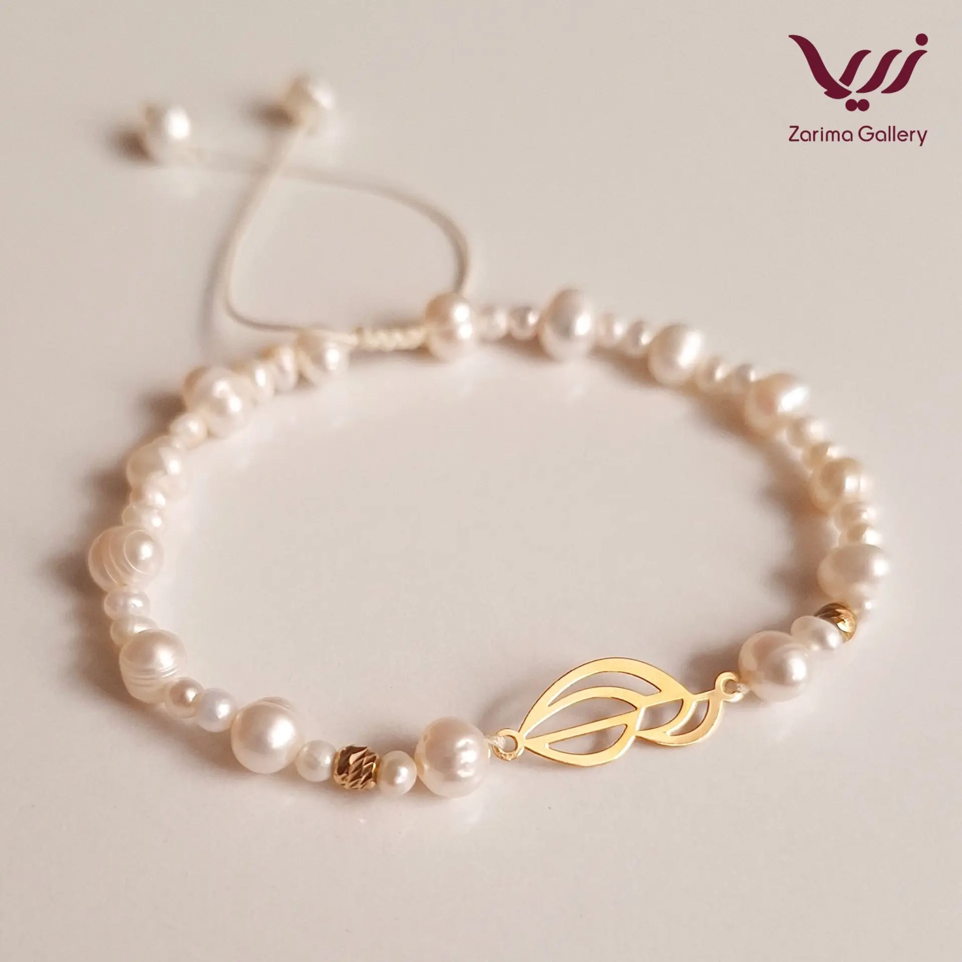 دستبند مروارید برگ و گوی