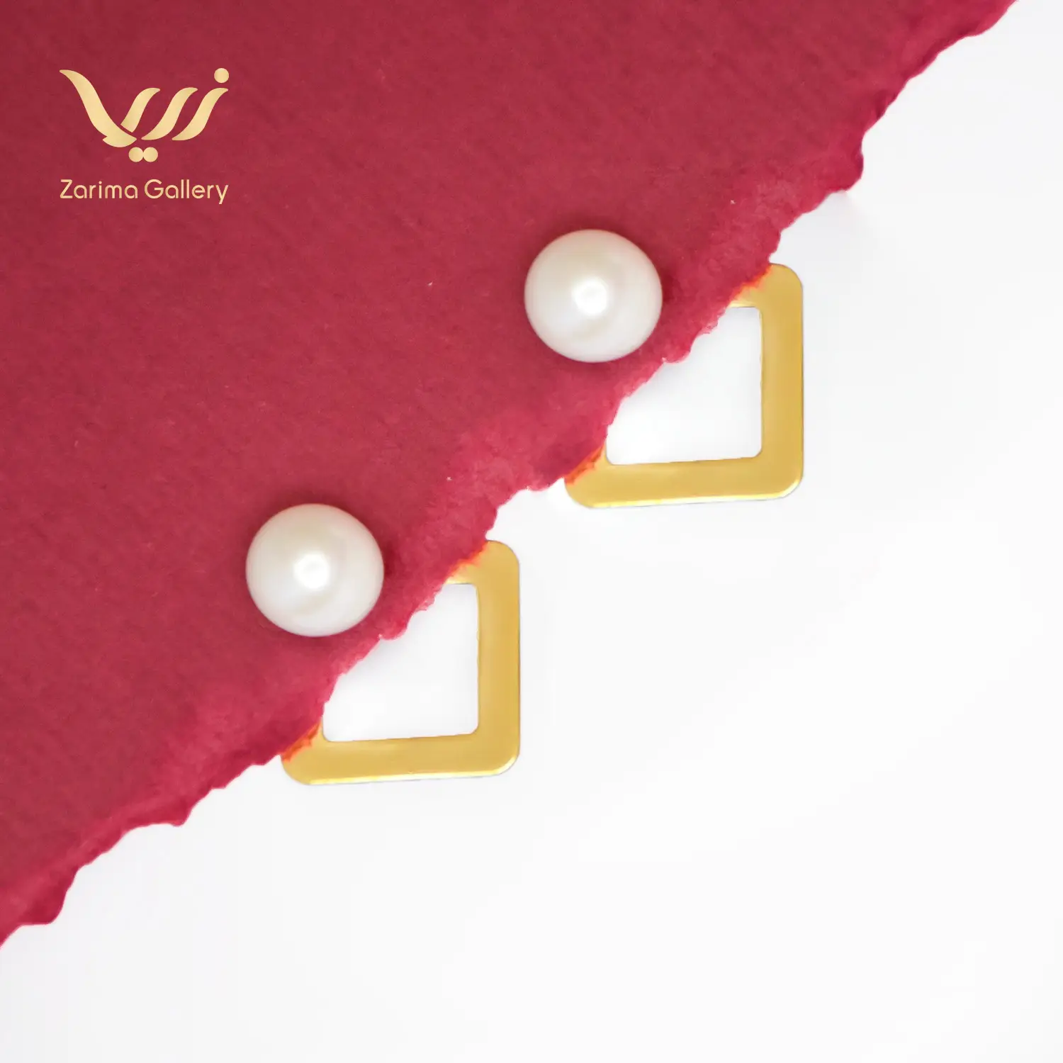 گوشواره طلا دو تکه مرواریدی 