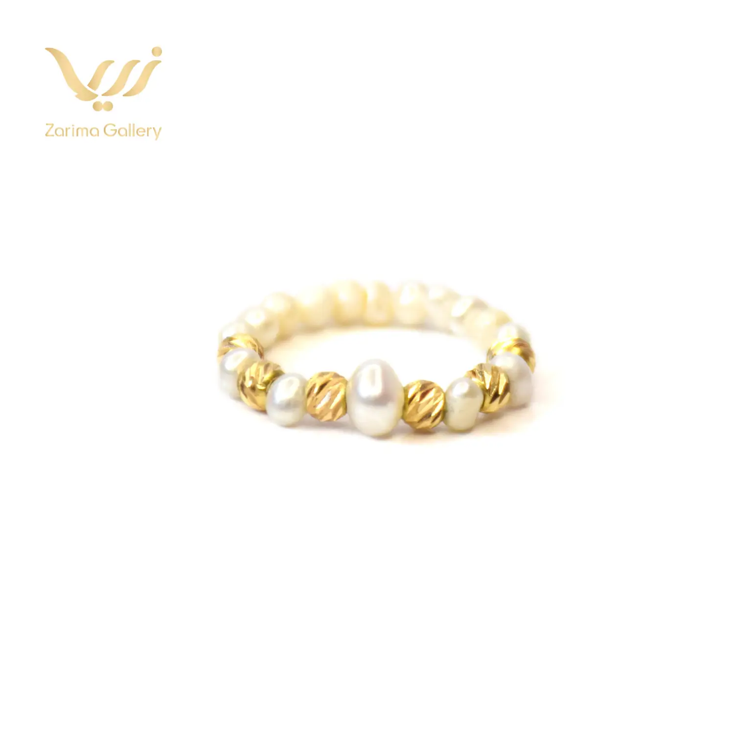 انگشتر مروارید 6 گوی طلا