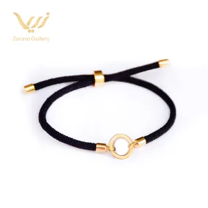 دستبند مارشال پلاک طلا طرح گرد