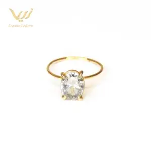 انگشتر طلا تک نگین بیضی