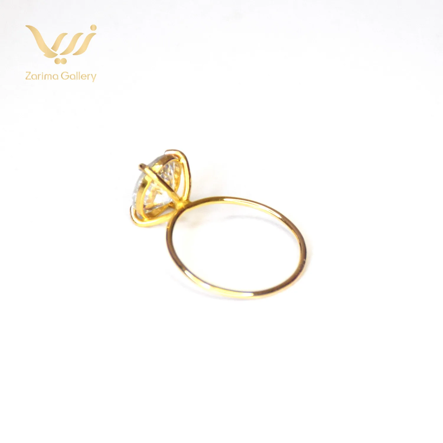 انگشتر طلا تک نگین بیضی 2 انگشتر طلا تک نگین بیضی - تصویر 2
