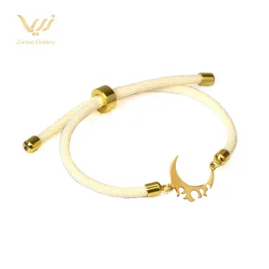 دستبند مارشال پلاک طلا طرح ماه