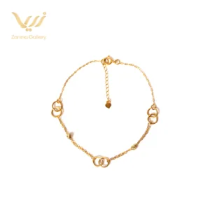 دستبند طلا گوی و حلقه هارمونی