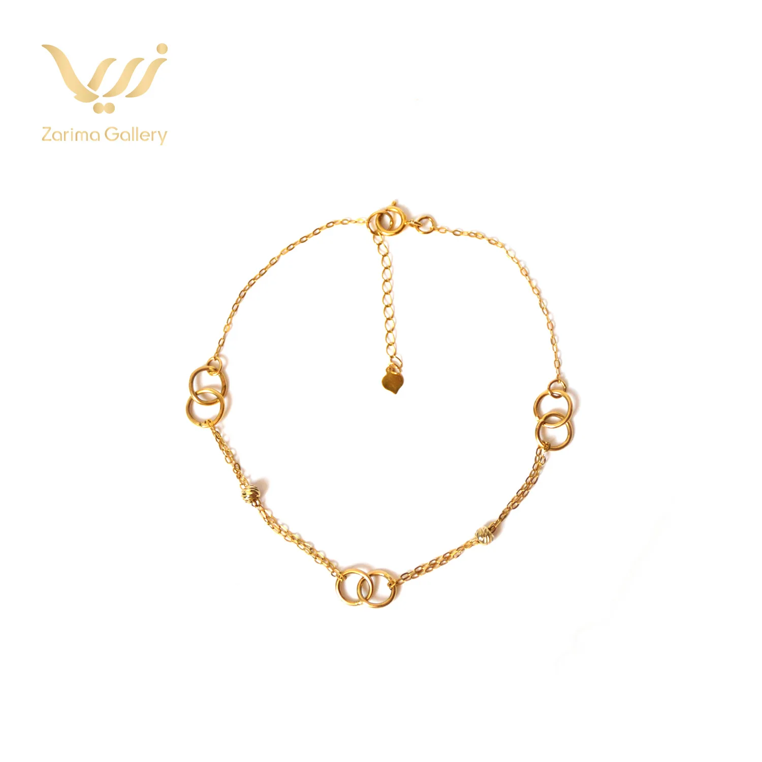 دستبند طلا گوی و حلقه هارمونی