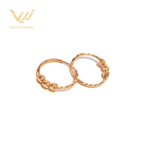 گوشواره طلا 3 گوی حلقه ای کوچک