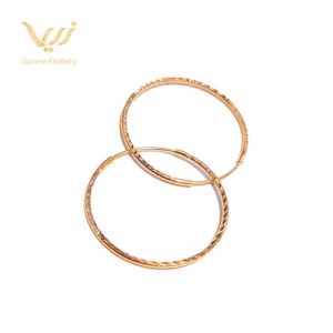 گوشواره طلا بزرگ حلقه ای تراش دار