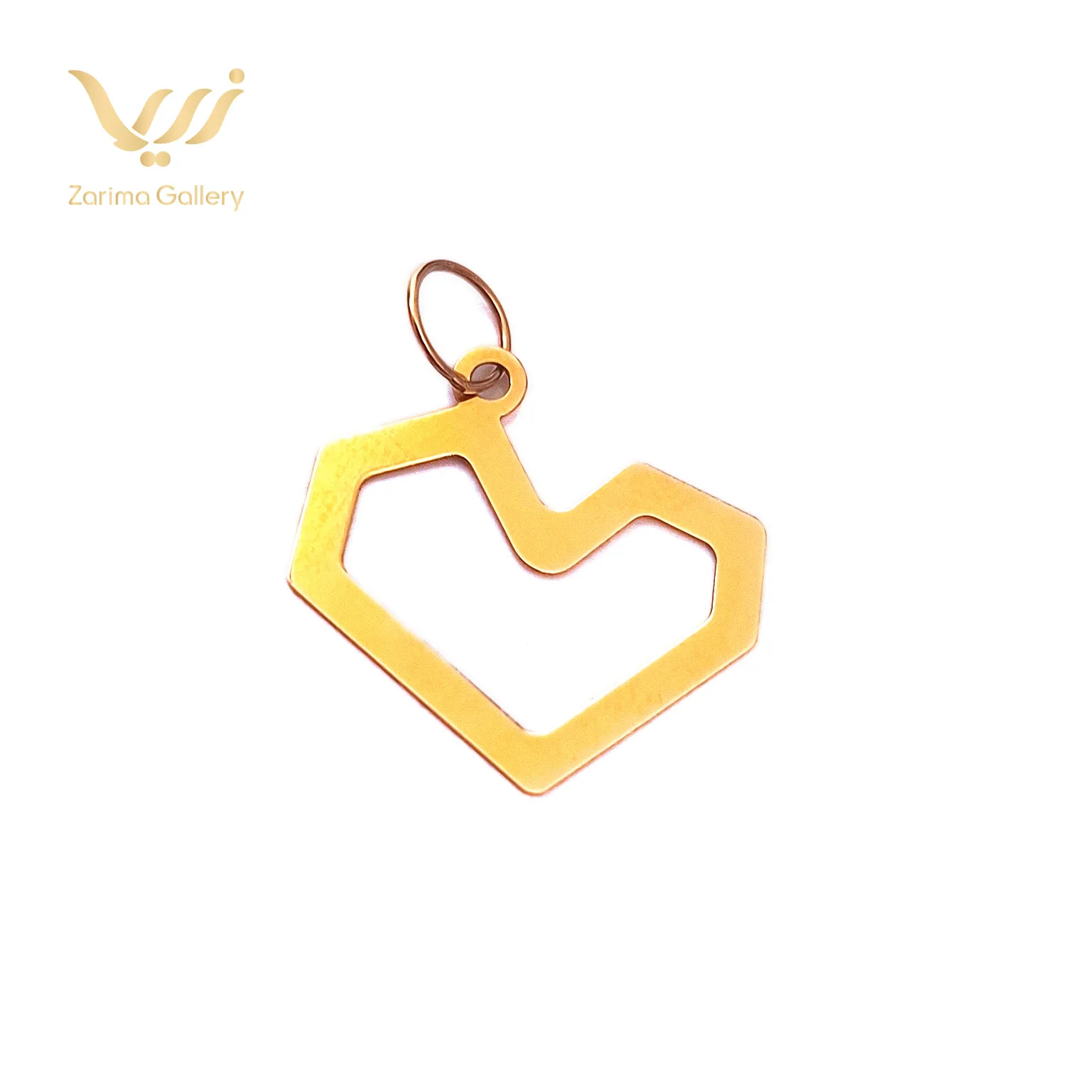 پلاک طلا طرح قلب هندسی