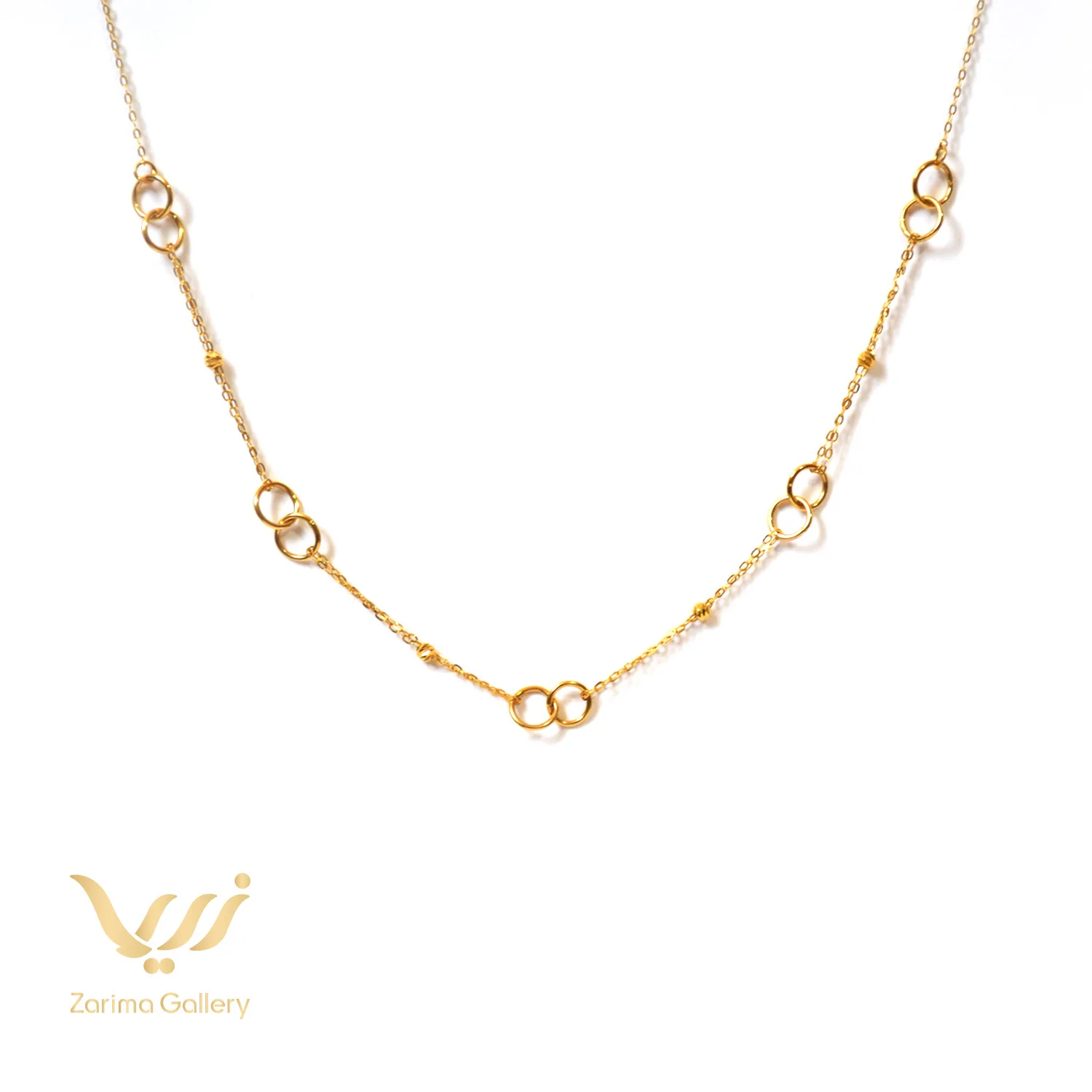 گردنبند طلا گوی و حلقه هارمونی