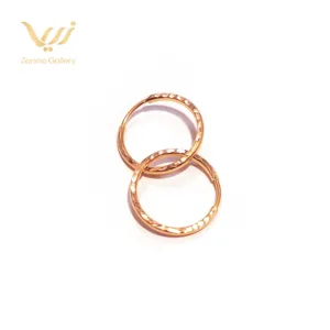 گوشواره طلا حلقه ای تراش دار کوچک